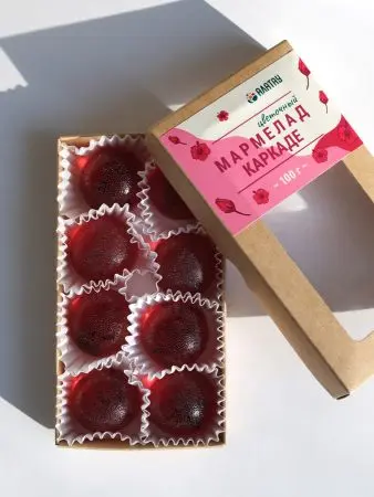 Мармелад цветочный Каркаде в крафтовой упаковке 100 г Мармелад цветочный Каркаде в крафтовой упаковке 100 г
